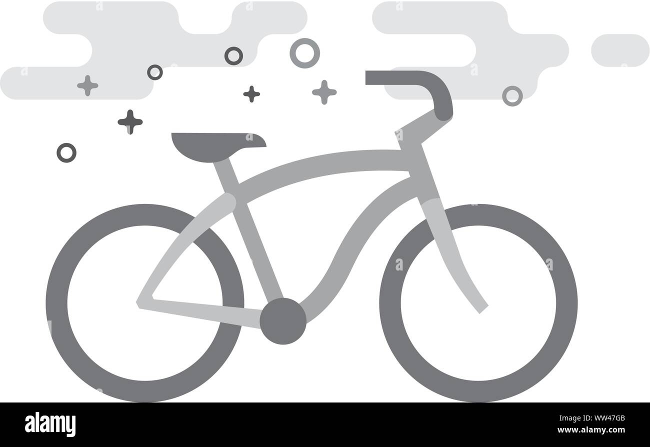 Low rider bicycle icon in flat outlined grayscale style. Vector ...