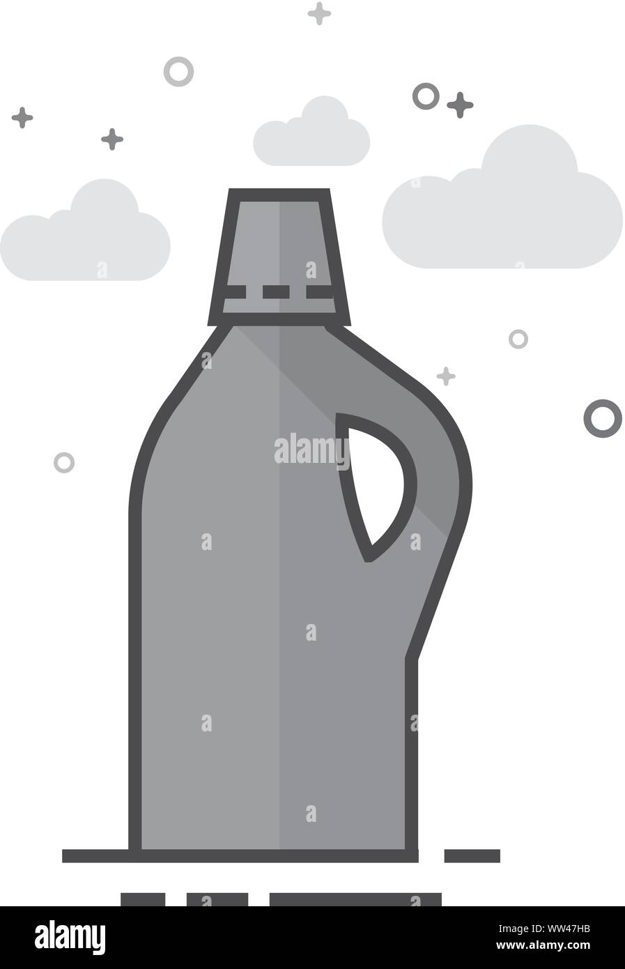 Detergent bottle icon in flat outlined grayscale style. Vector illustration. Stock Vector
