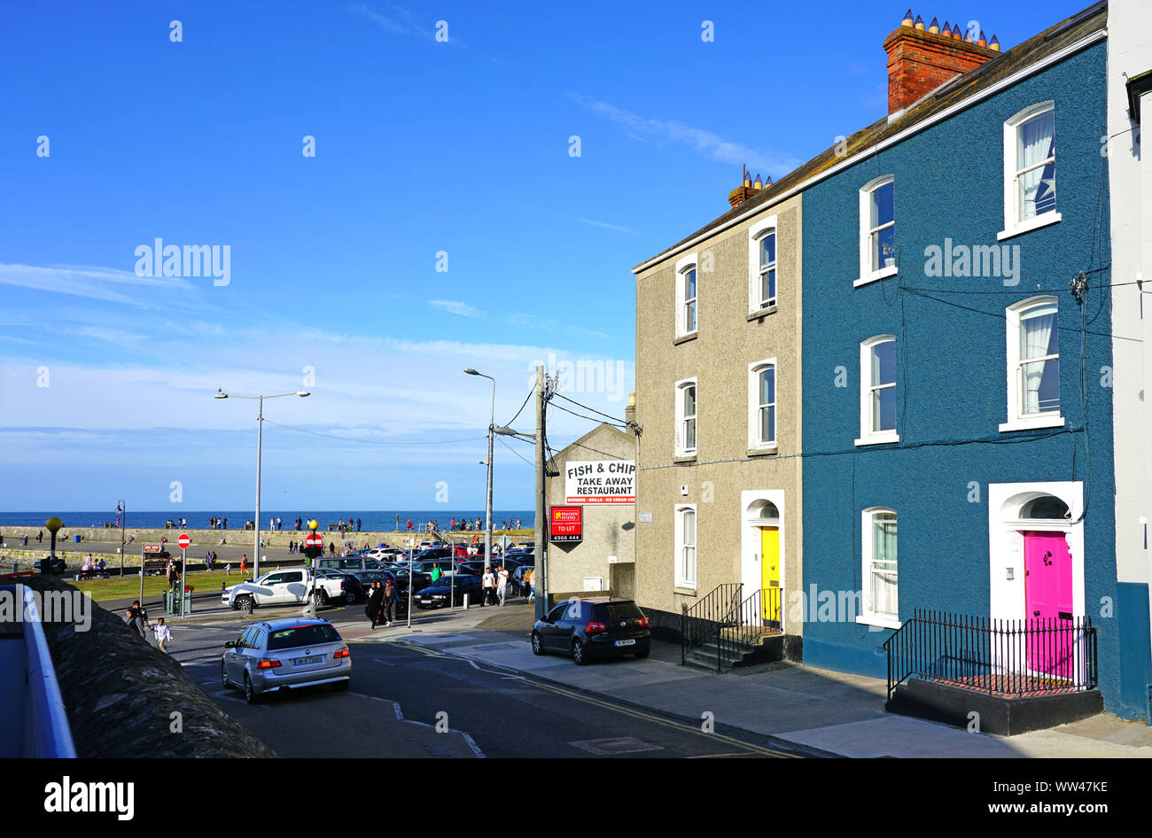 HOWTH, IRELAND -27 JUL 2019- View of the town of Howth, a fishing village and waterfront suburb of Dublin, the capital of Ireland. Stock Photo
