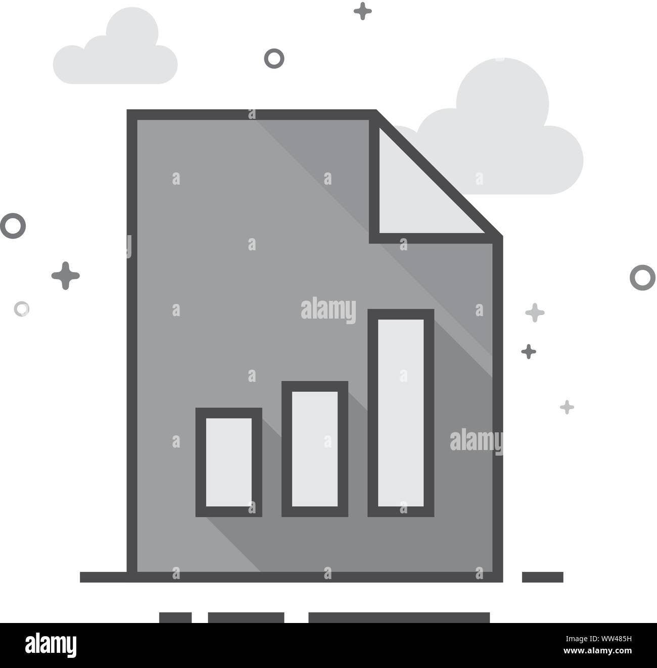 Businessman chart icon in flat outlined grayscale style. Vector illustration. Stock Vector