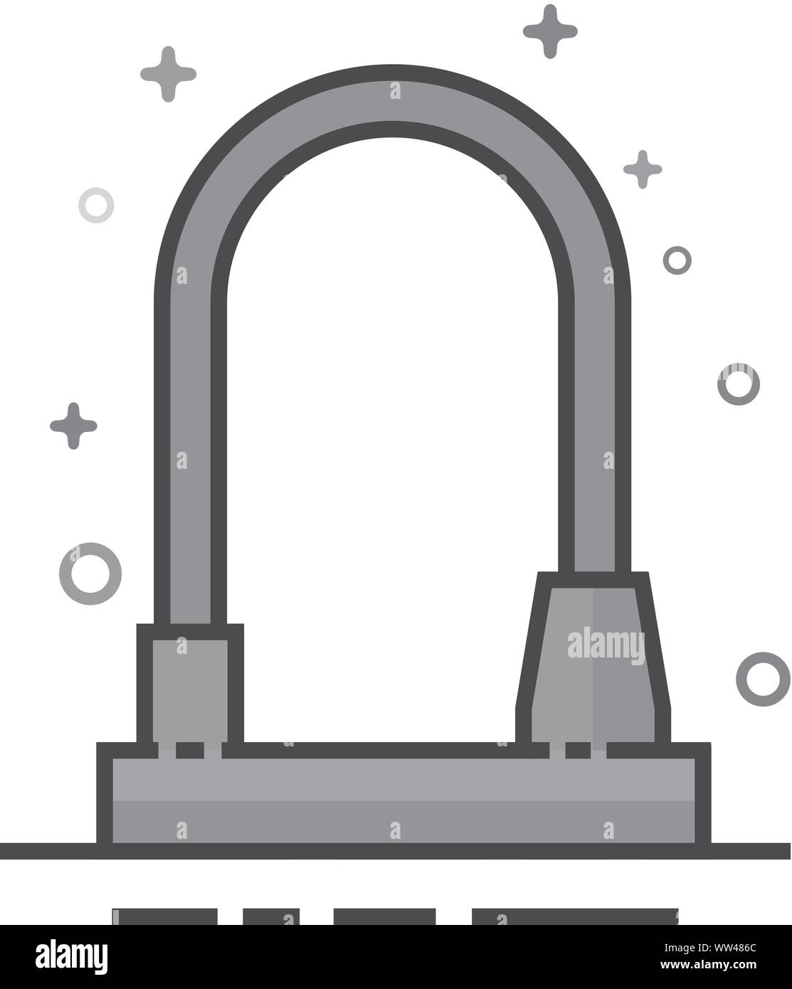 Bicycle lock in flat outlined grayscale style. Vector illustration Stock Vector Image & Art Alamy