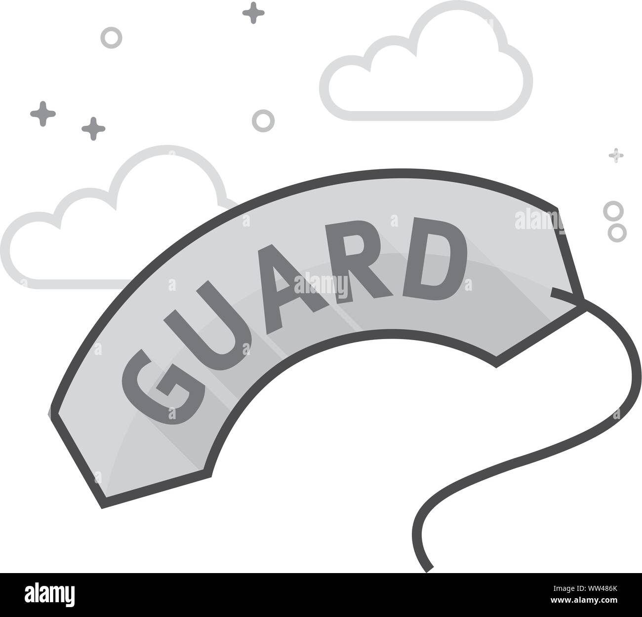 Rescue tube icon in flat outlined grayscale style. Vector illustration ...