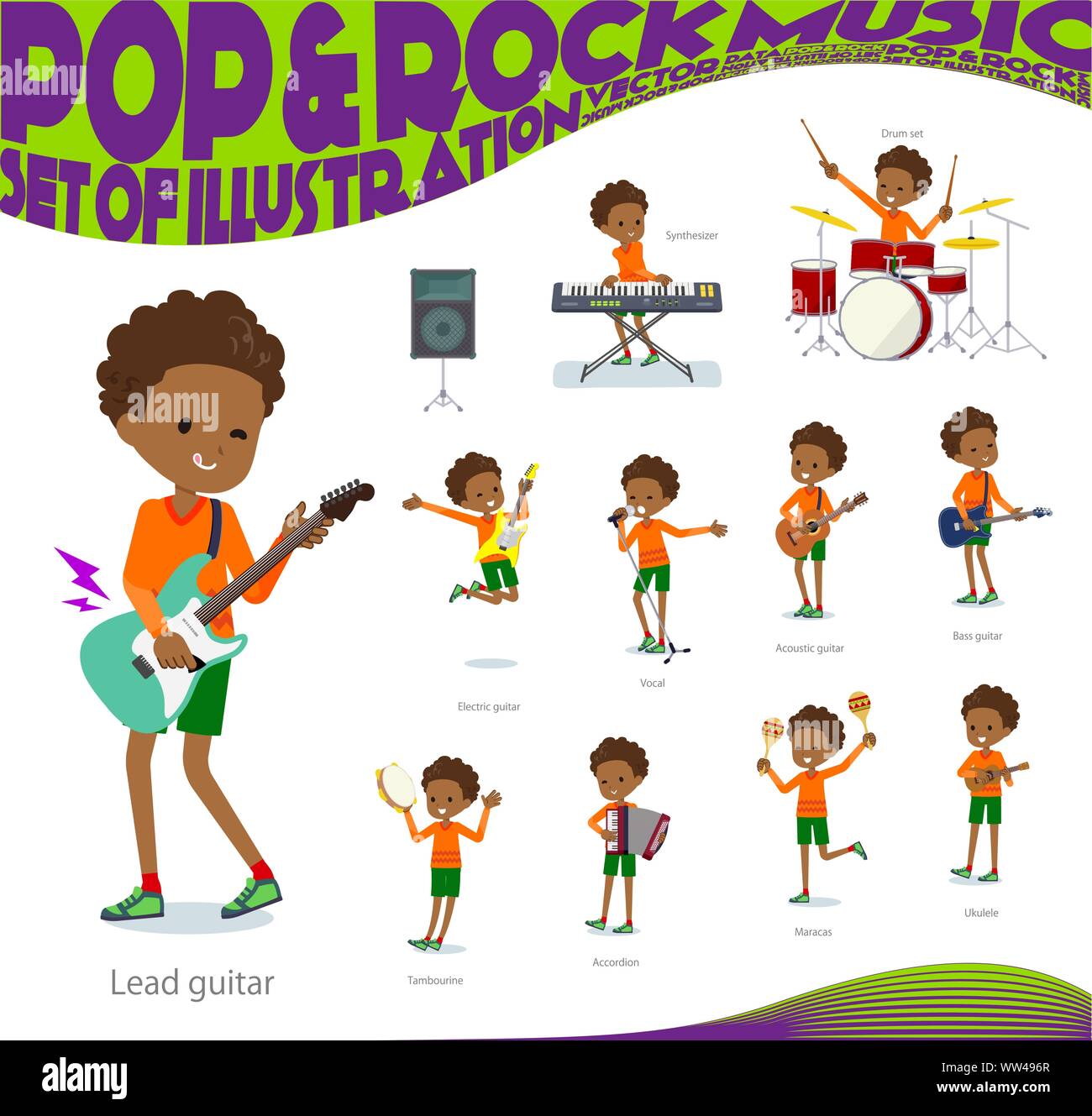 African american children playing instruments hi-res stock photography