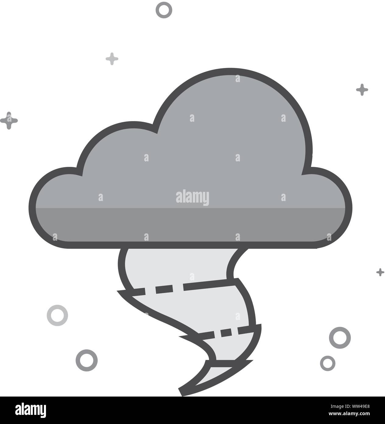 Storm icon in flat outlined grayscale style. Vector illustration. Stock Vector