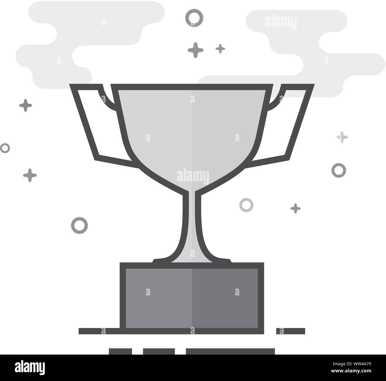 Trophy icon in flat outlined grayscale style. Vector illustration Stock ...