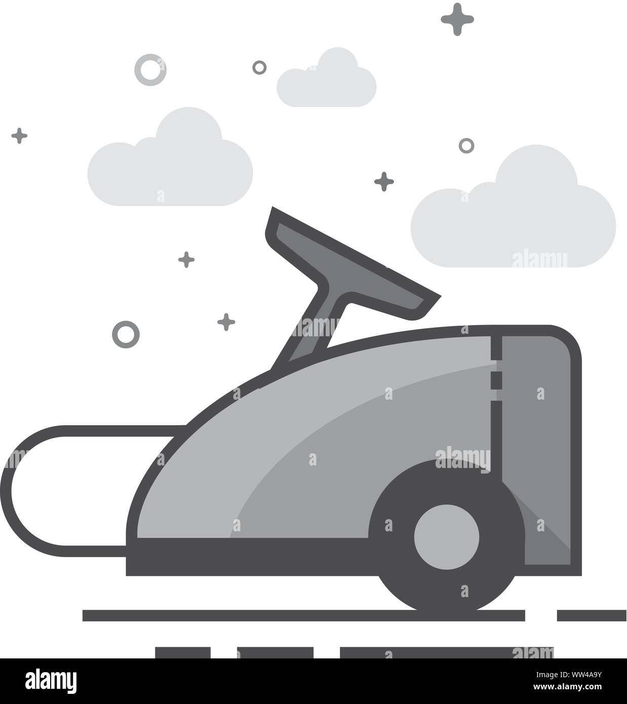 Vacuum cleaner icon in flat outlined grayscale style. Vector ...