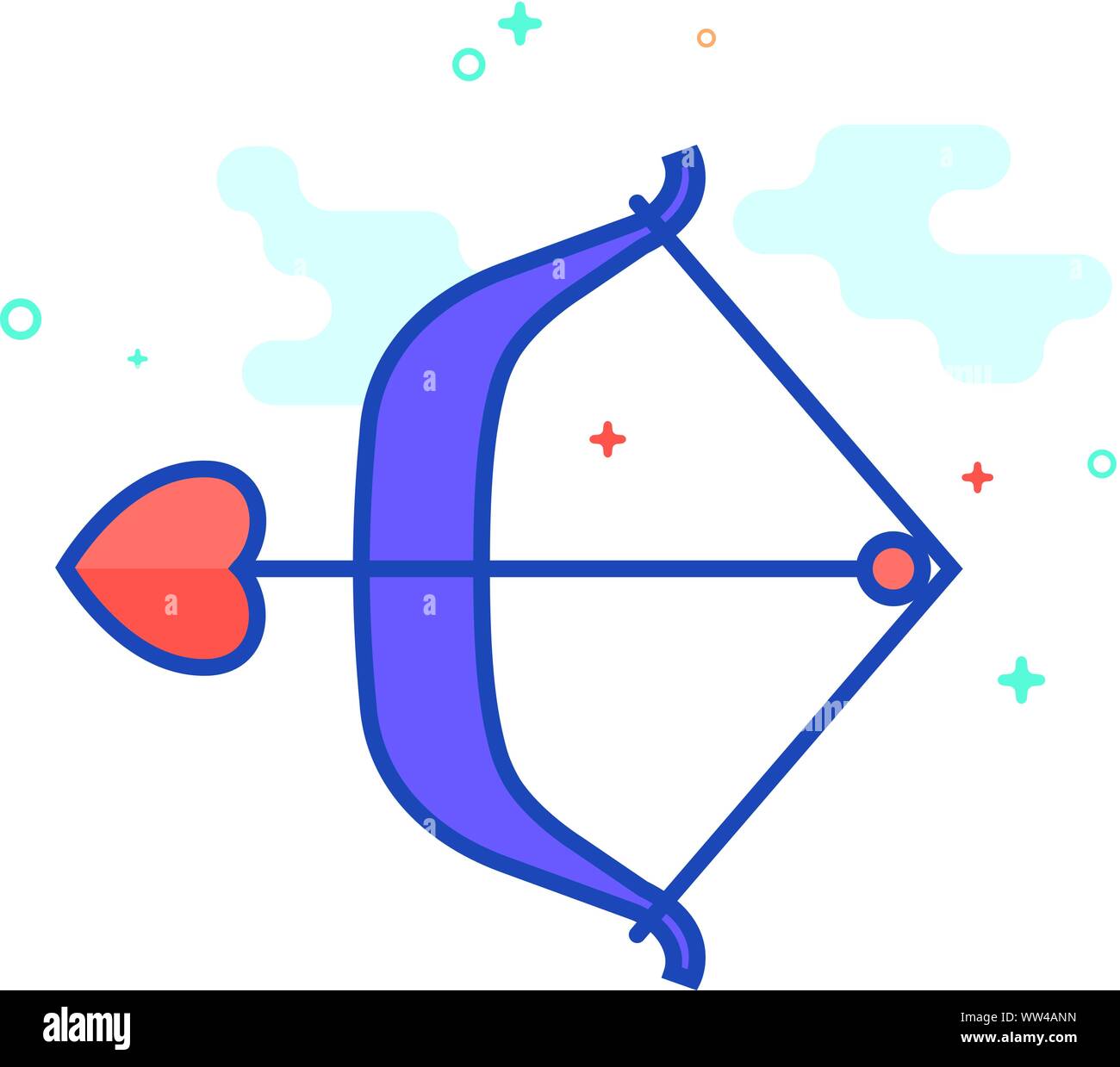 Arrow Icon In Outlined Flat Color Style Vector Illustration Stock 