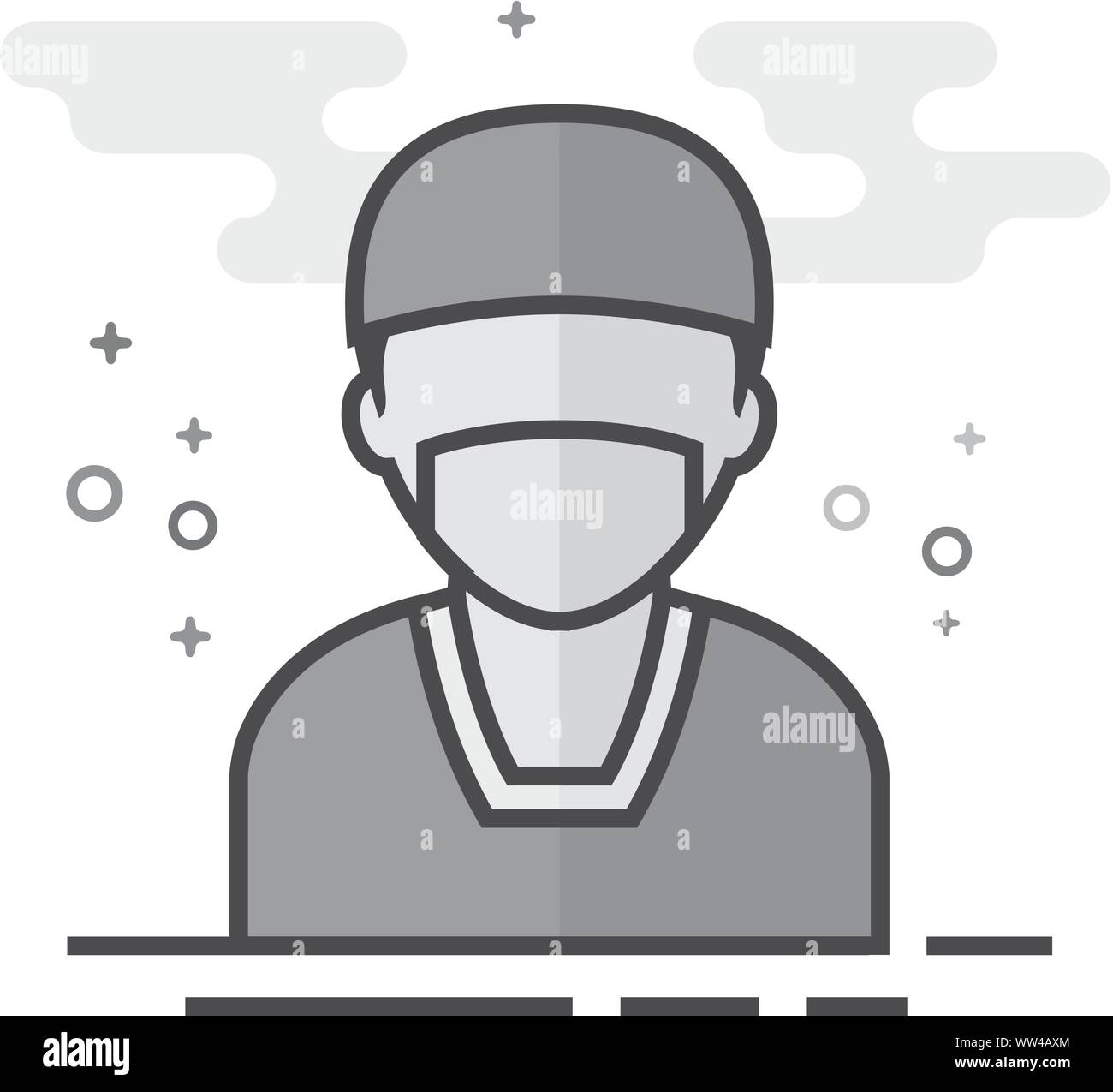 Surgeon icon in flat outlined grayscale style. Vector illustration. Stock Vector