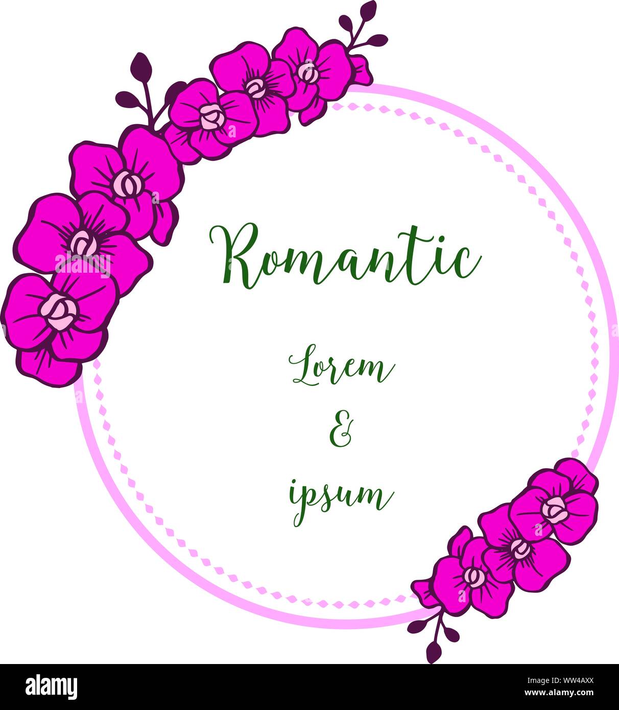 Ornate vintage purple floral frame for card romantic background. Vector ...