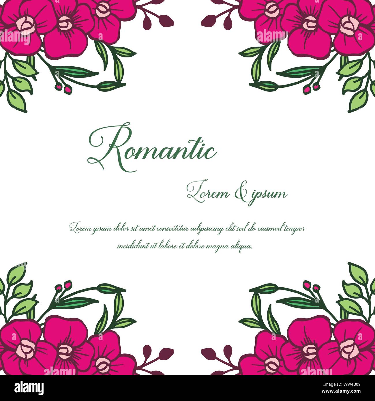 Ornate vintage purple floral frame for card romantic background. Vector ...