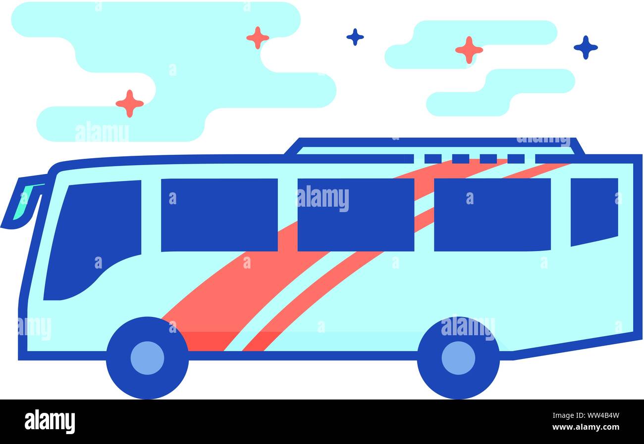Car icon in outlined flat color style. Vector illustration. Stock Vector