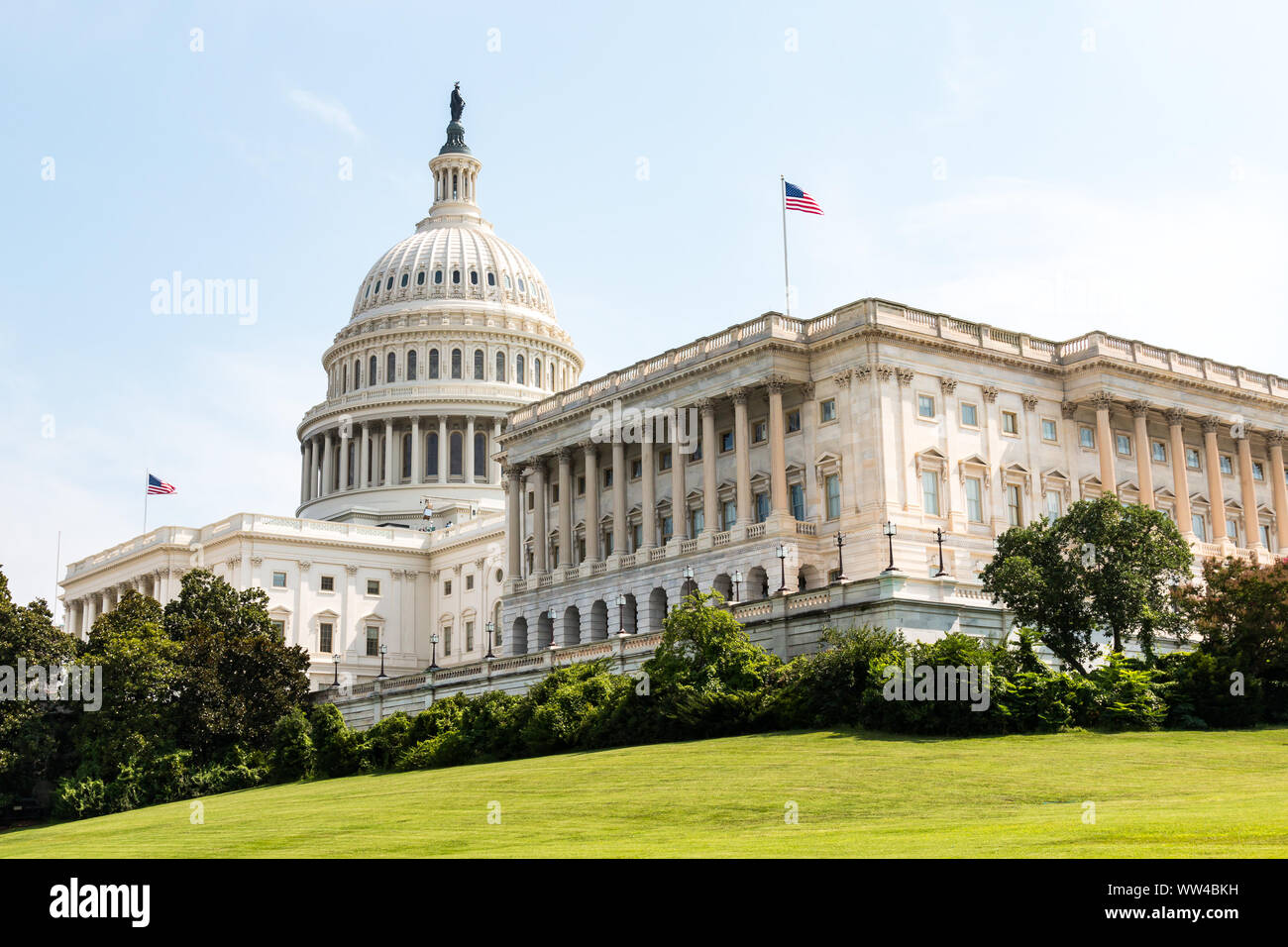The U.S. Capitol Building, one of the most recognizable buildings in the world, and the home of Congress in Washington, D.C. Stock Photo