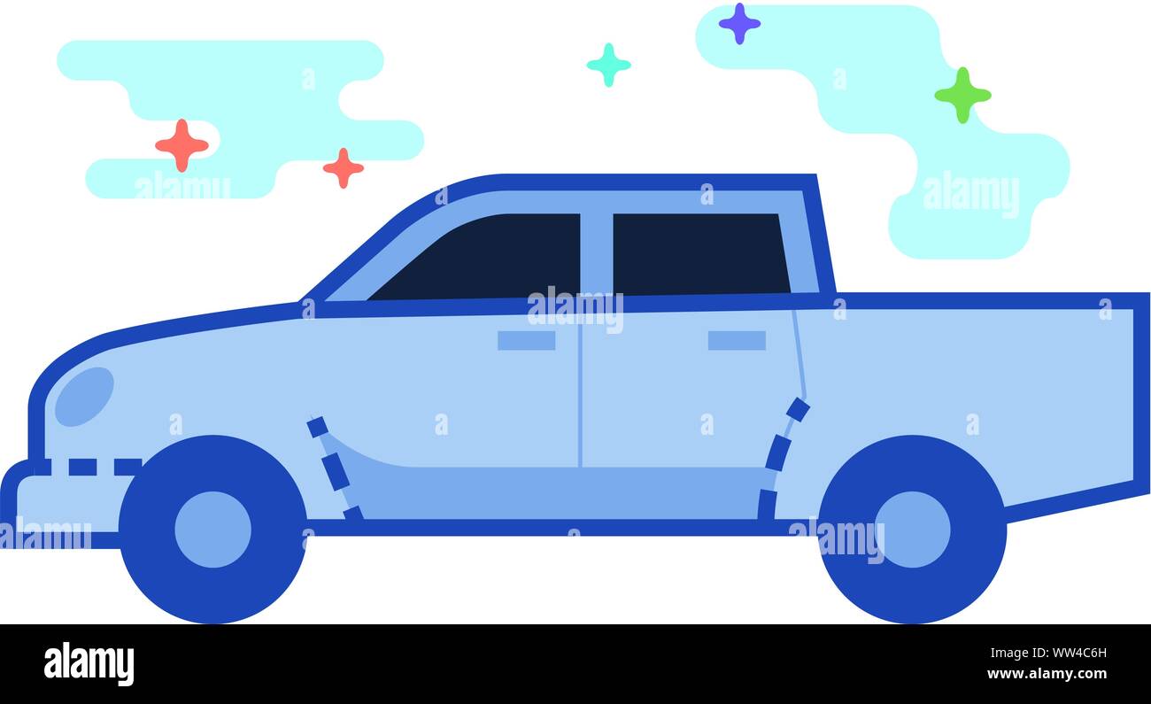 Car icon in outlined flat color style. Vector illustration. Stock Vector