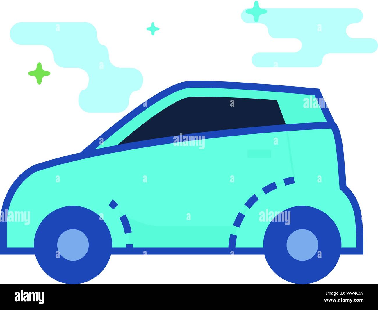 Car icon in outlined flat color style. Vector illustration Stock Vector ...