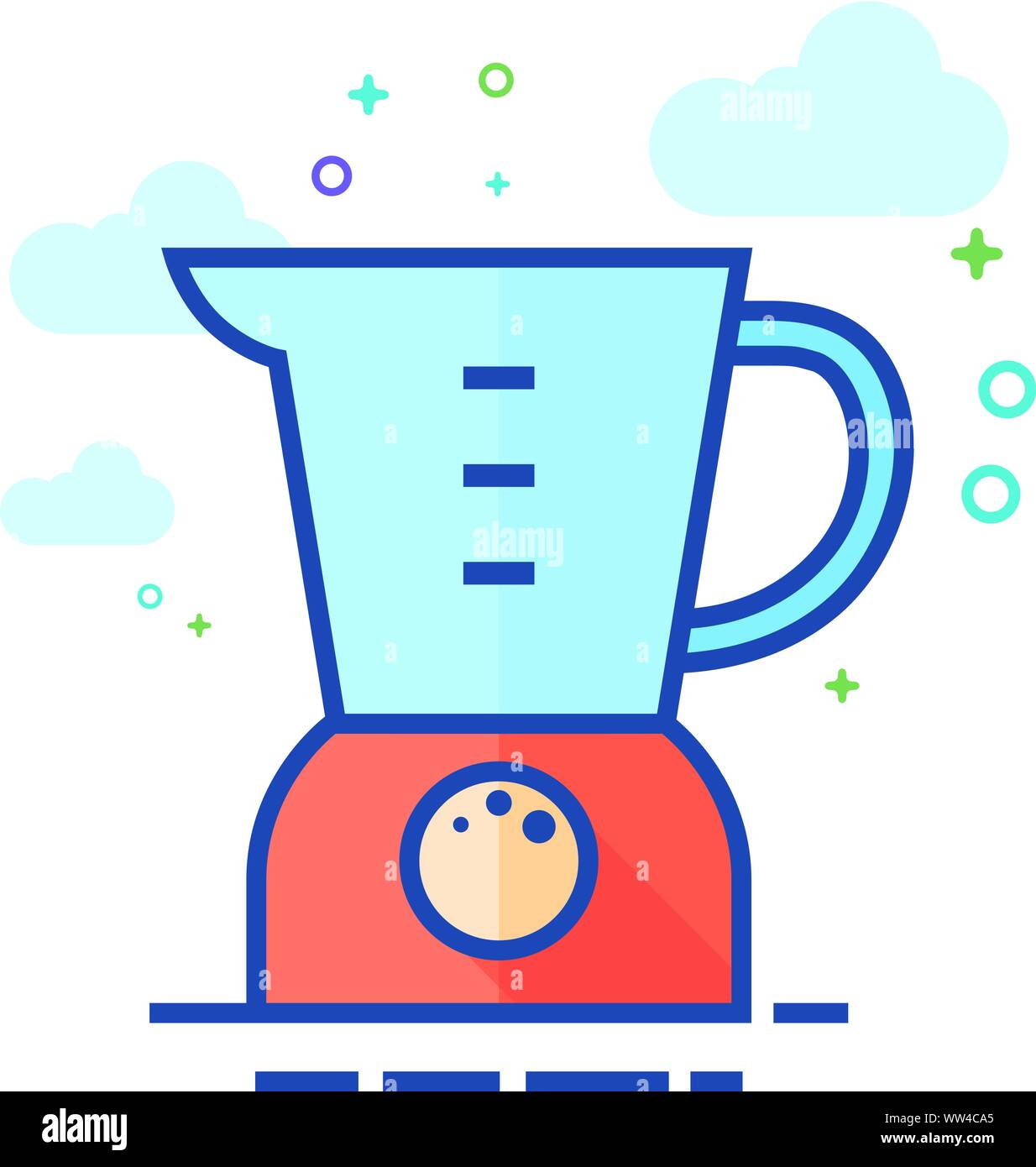 Juicer icon in outlined flat color style. Vector illustration. Stock Vector