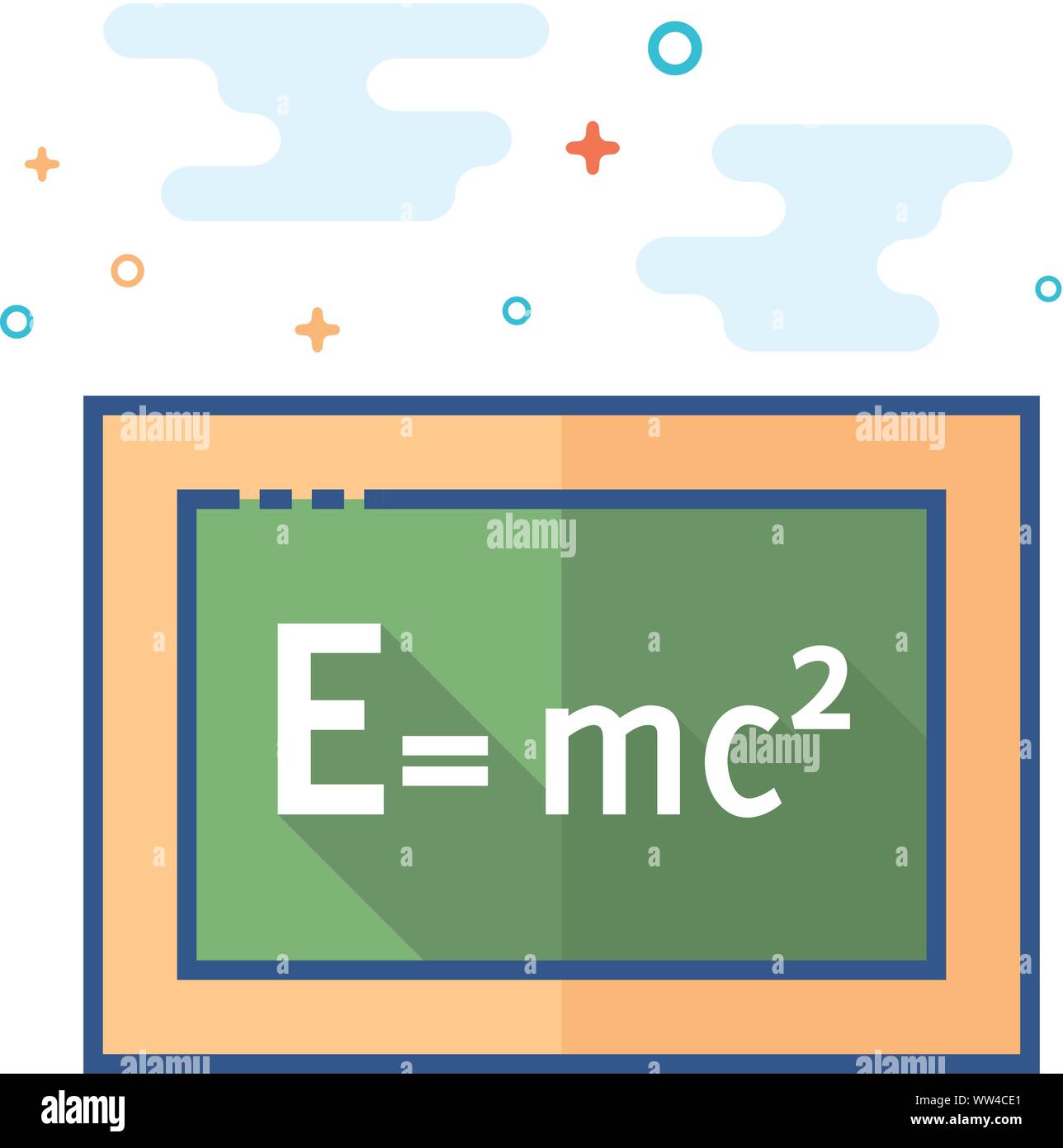 Blackboard icon in outlined flat color style. Vector illustration. Stock Vector