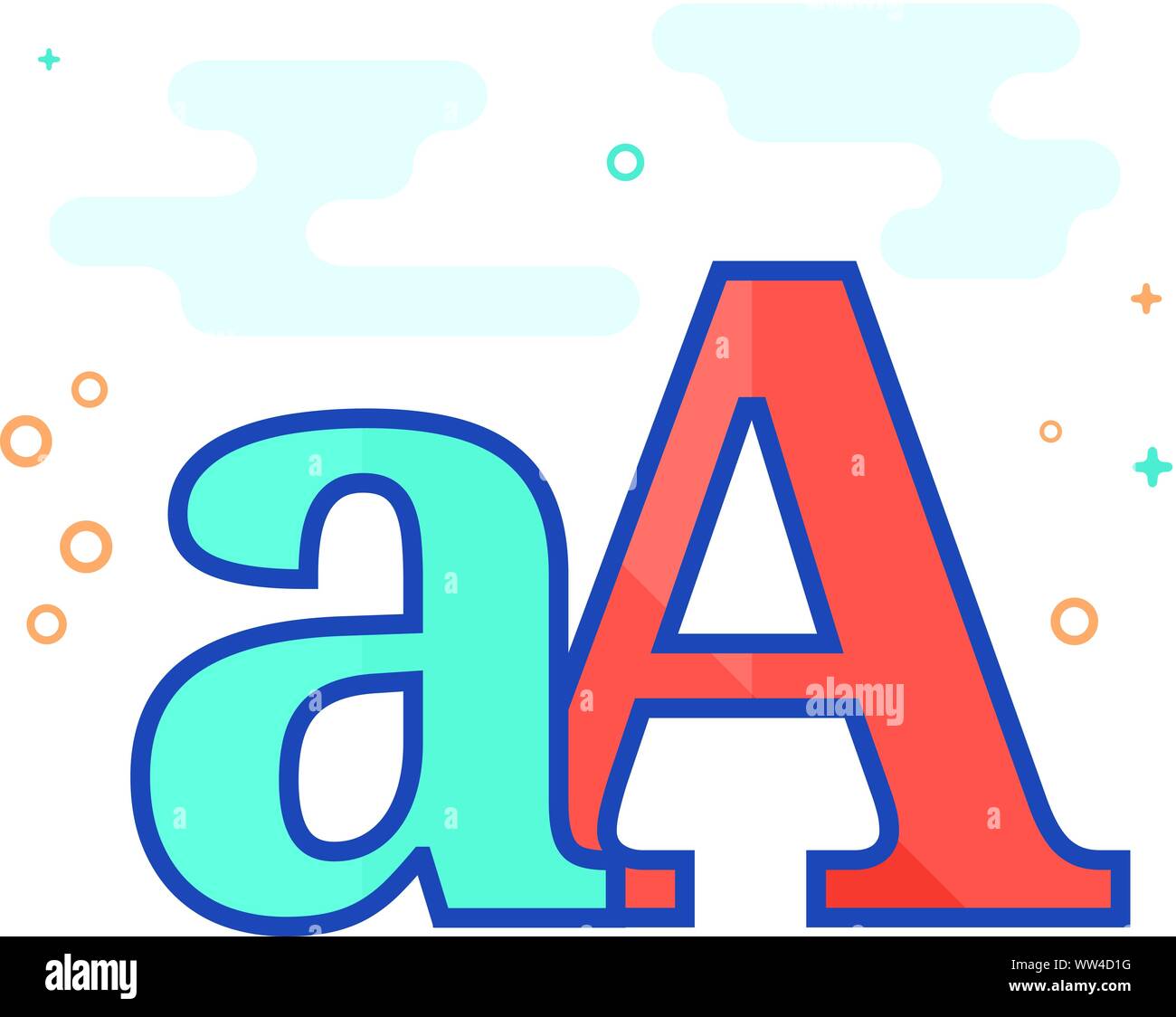 Font icon in outlined flat color style. Vector illustration Stock ...