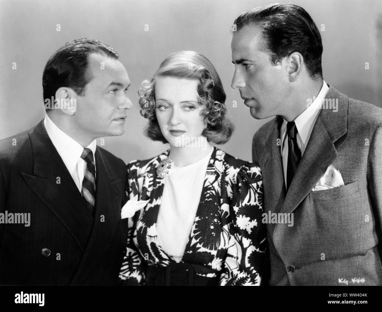 EDWARD G. ROBINSON BETTE DAVIS and HUMPHREY BOGART in KID GALAHAD 1937 director Michael Curtiz Warner Bros. Stock Photo