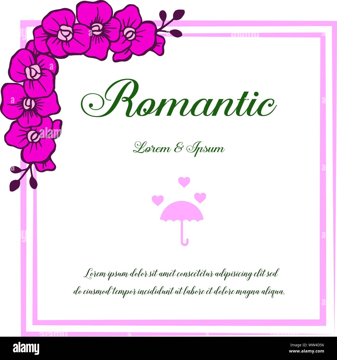 Ornate vintage purple floral frame for card romantic background. Vector ...