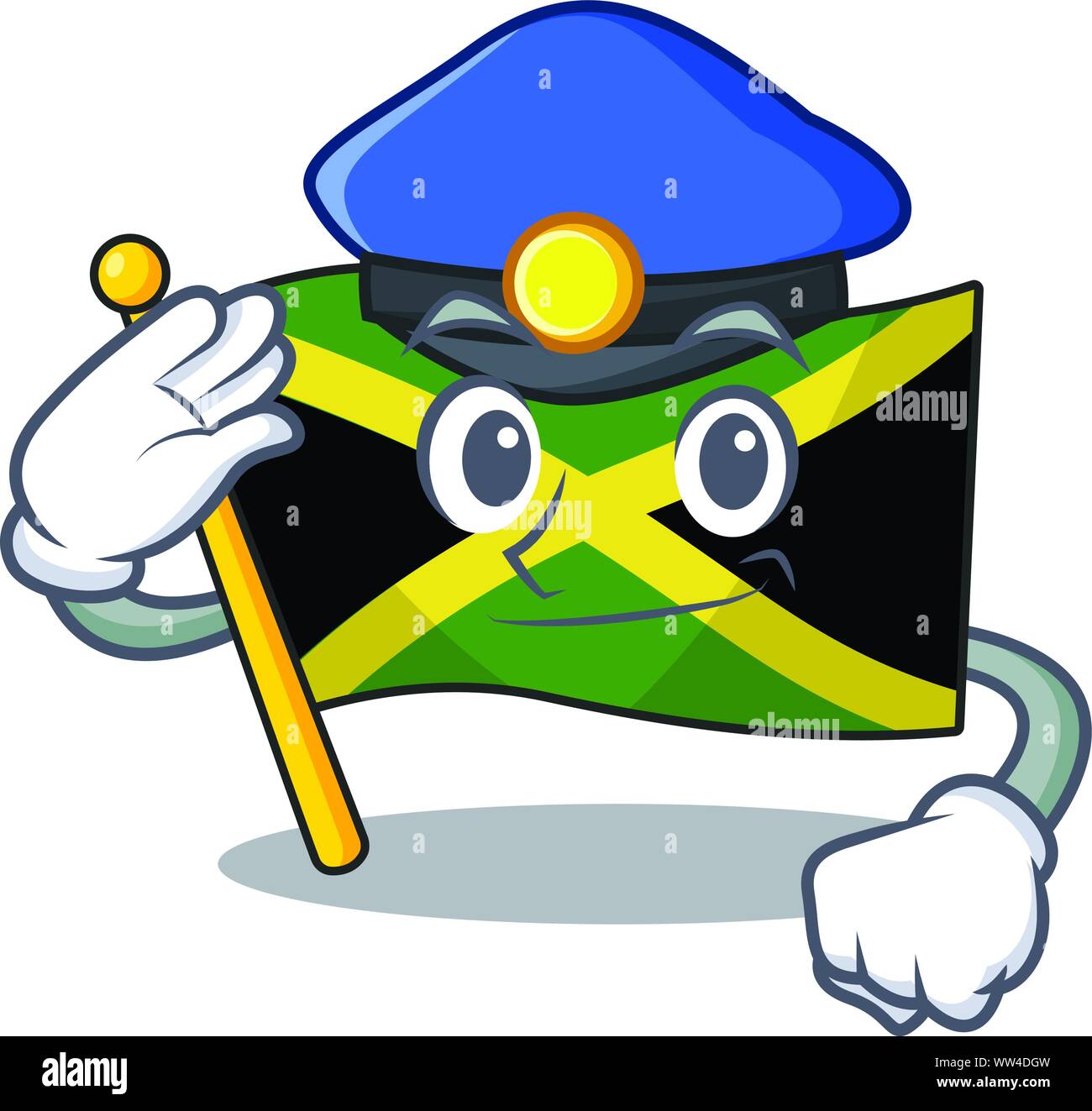 Police flag jamaica isolated with the cartoon Stock Vector