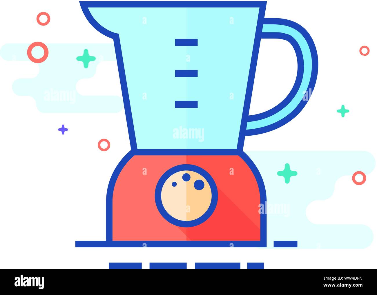 Juicer icon in outlined flat color style. Vector illustration. Stock Vector