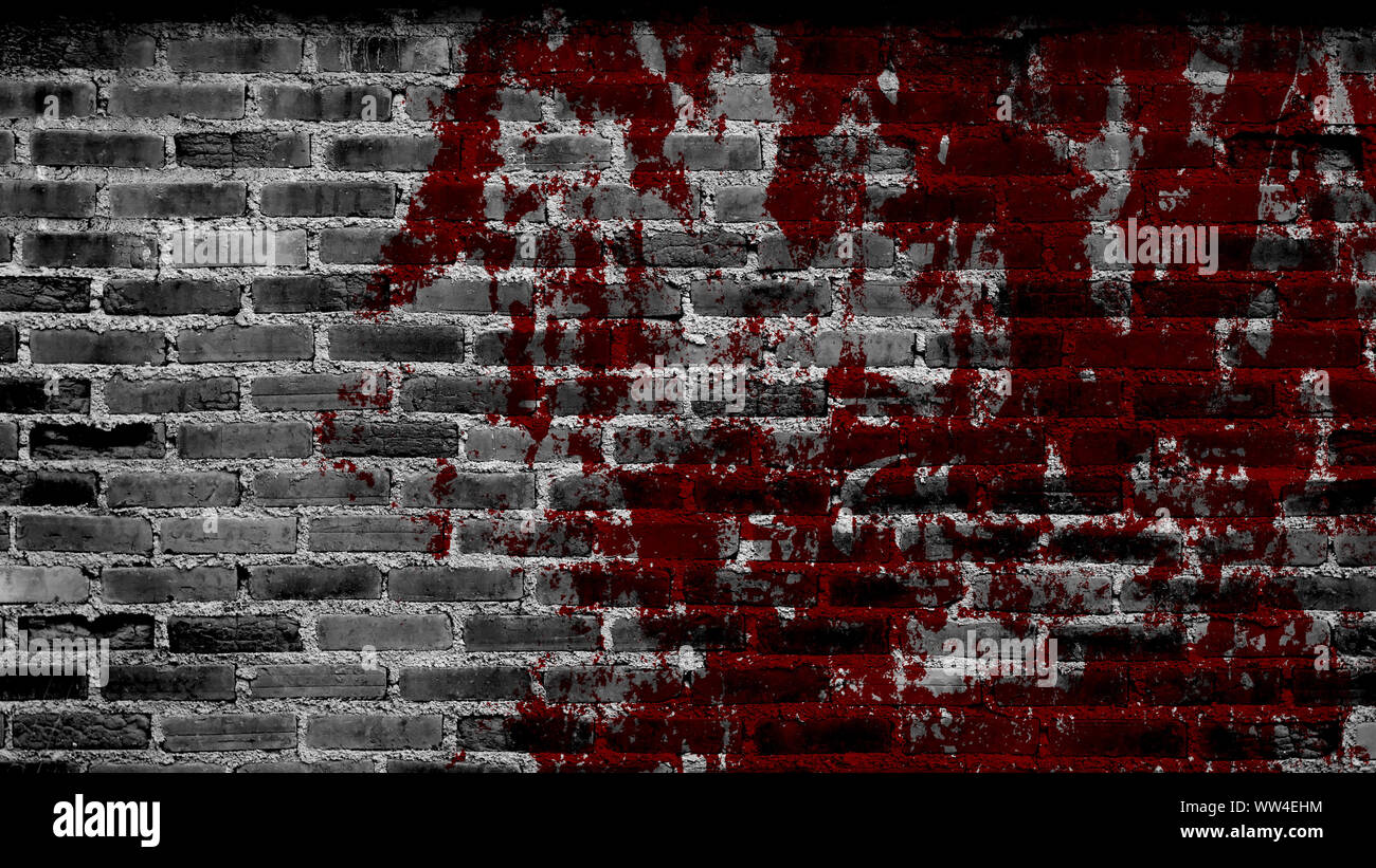 Grunge Halloween Background With Blood Splash Space On Wall Stock Photo Alamy