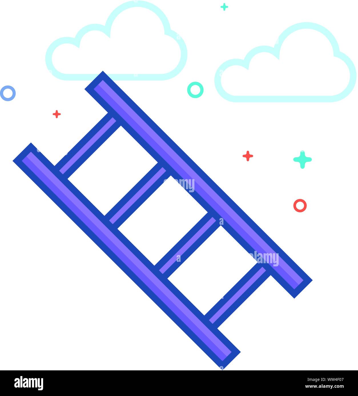 Ladder icon in outlined flat color style. Vector illustration Stock ...