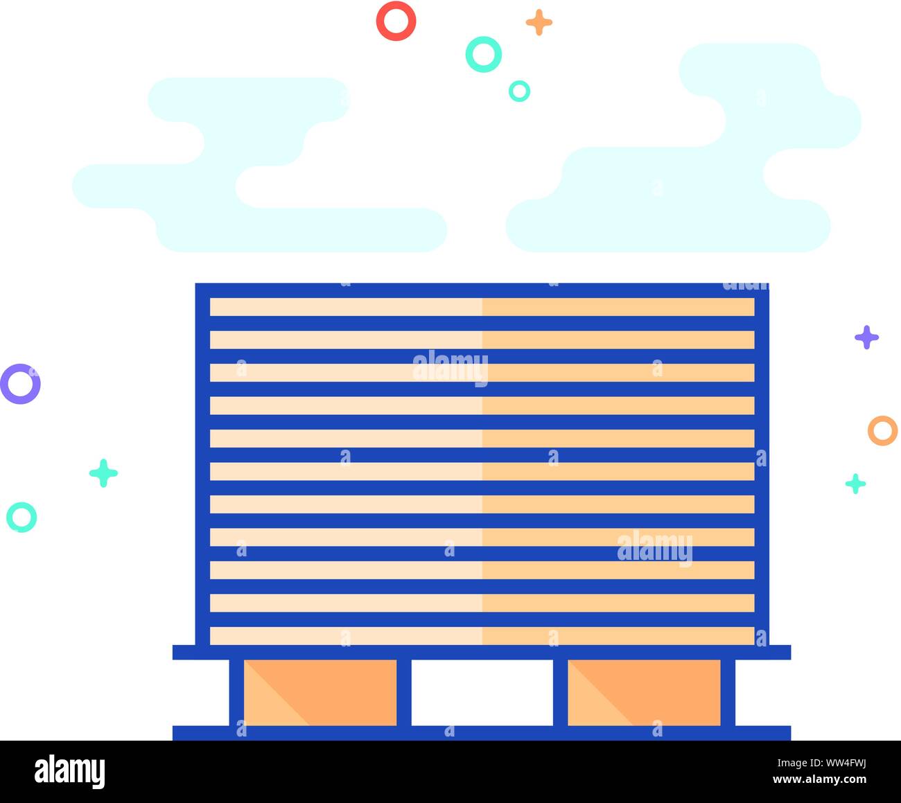Printing stack icon in outlined flat color style. Vector illustration. Stock Vector