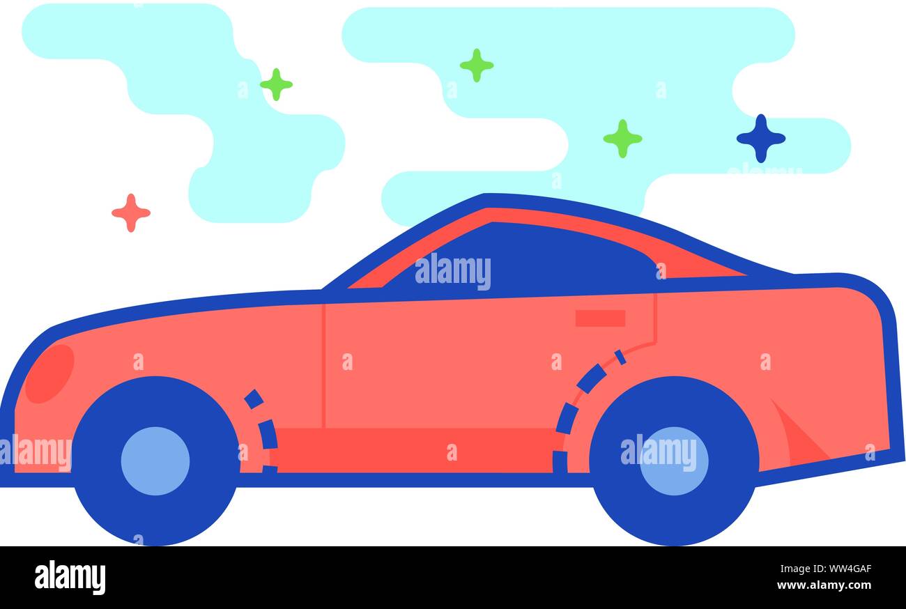 Sport car icon in outlined flat color style. Vector illustration Stock ...