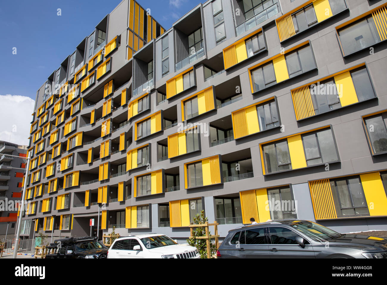 High rise residential units and apartments newly built in Ryde in Sydney,New South Wales,Australia Stock Photo