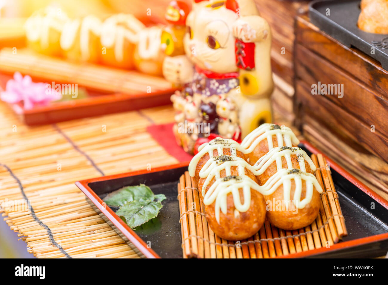 Takoyaki Japanese snack food popular street food in Osaka Dotonbori Stock Photo