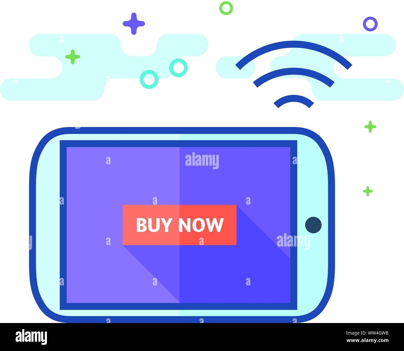 Tablet icon in outlined flat color style. Vector illustration Stock ...