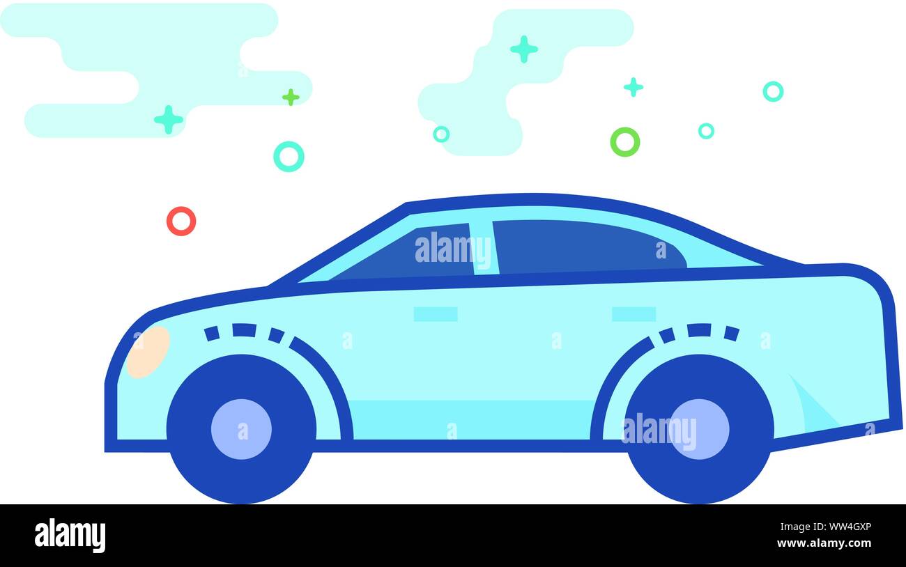 Car icon in outlined flat color style. Vector illustration. Stock Vector