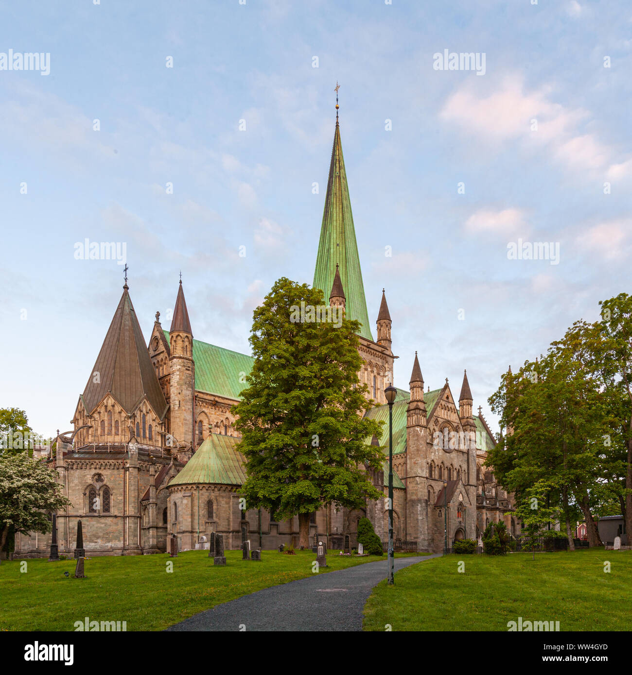 Nidaros Cathedral in Trondheim, Norway Stock Photo