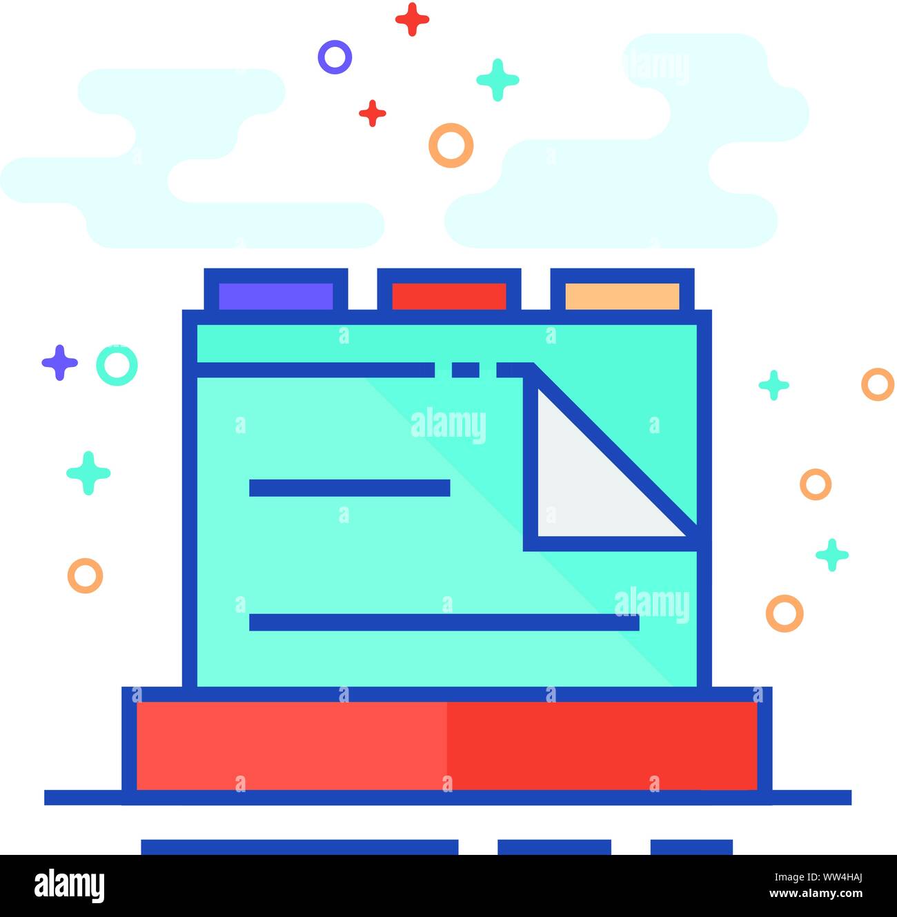 Medical records icon in outlined flat color style. Vector illustration. Stock Vector