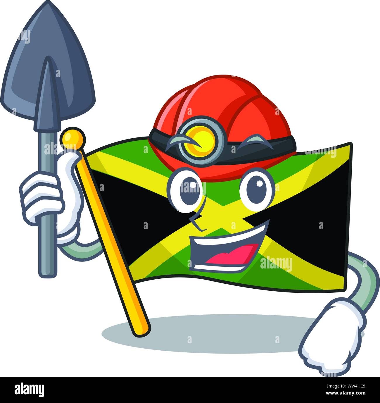 Miner flag jamaica character shaped on mascot Stock Vector Image & Art