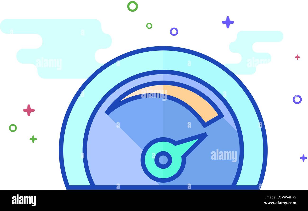 Dashboard icon in outlined flat color style. Vector illustration. Stock Vector
