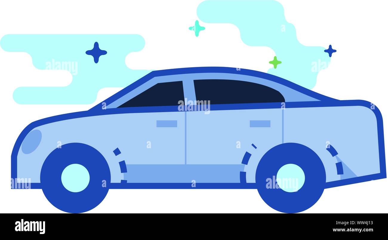 Car icon in outlined flat color style. Vector illustration. Stock Vector