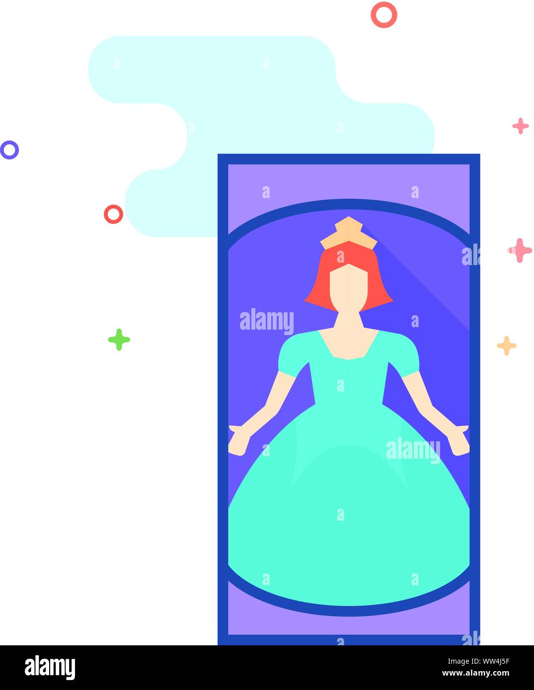 Doll icon in outlined flat color style. Vector illustration Stock ...