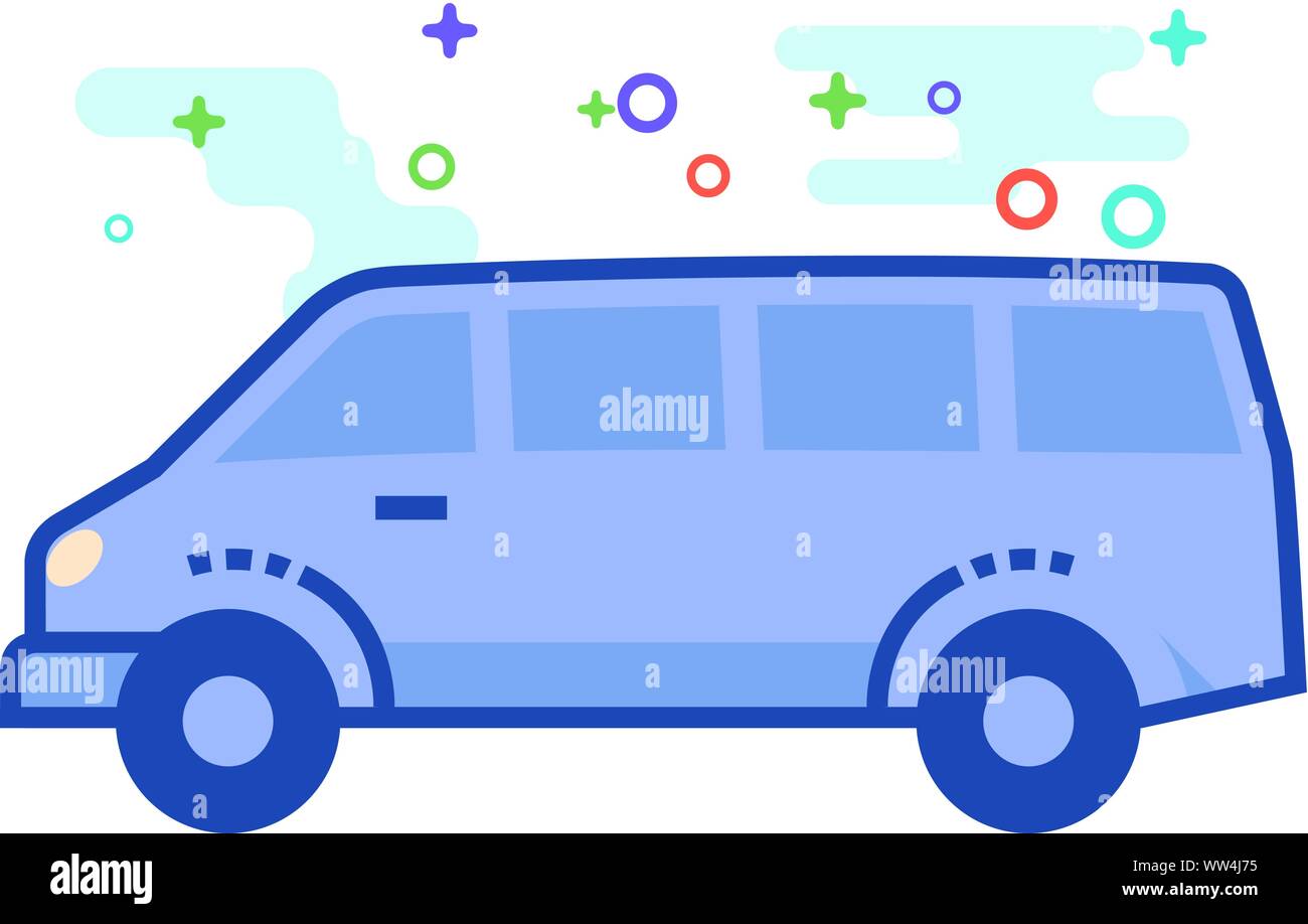 Car icon in outlined flat color style. Vector illustration Stock Vector ...