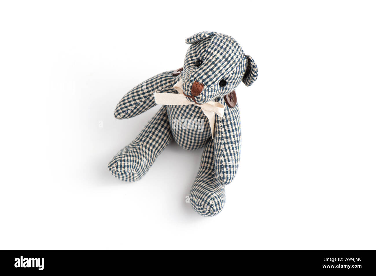 Cute teddy bear isolated over white background Stock Photo