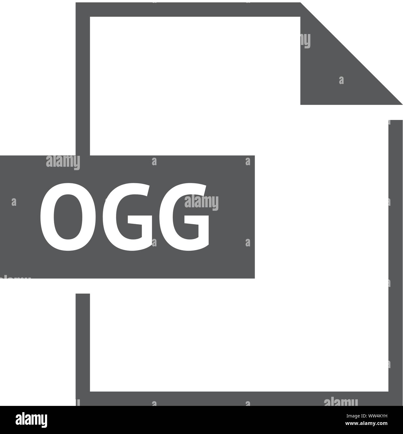 File format icon in black and white. Web audio media. Vector illustration. Stock Vector