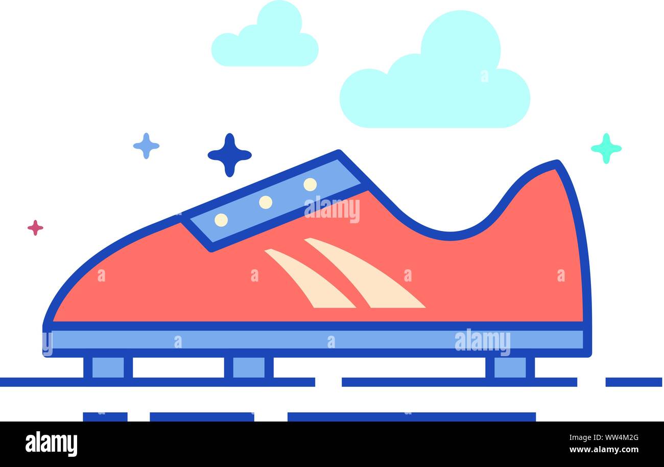 Soccer Shoe icon in outlined flat color style. Vector illustration ...