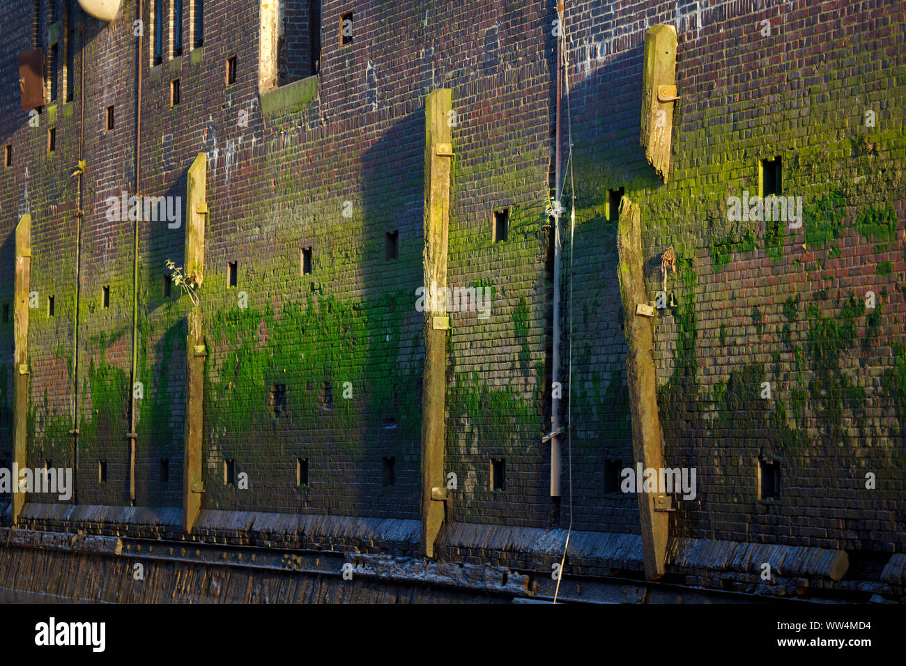 St. Annenfleet in historical Speicherstadt of Hamburg. Canal trip Hamburg. Stock Photo