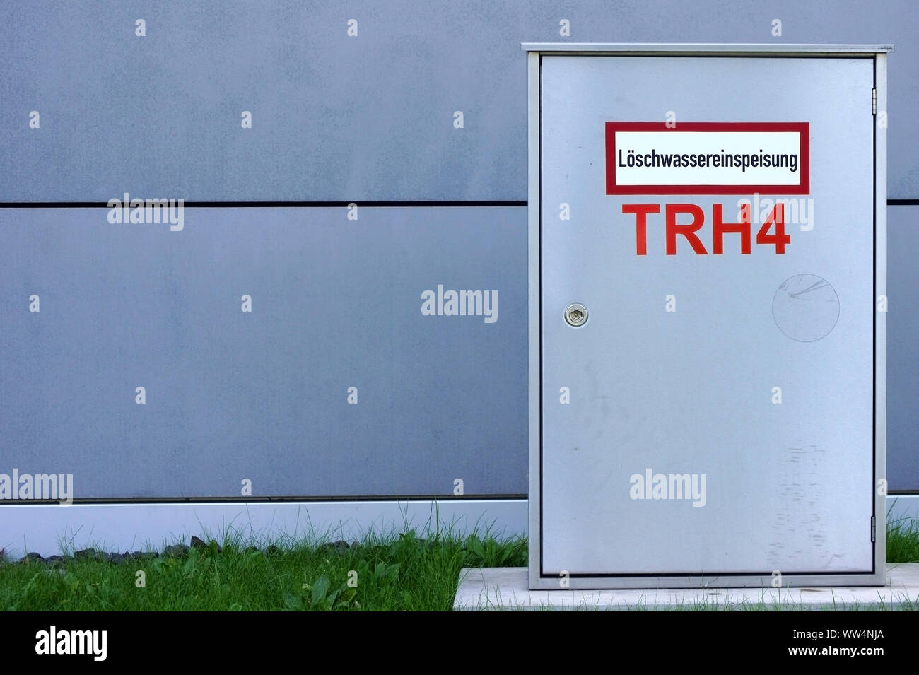 Photography of fire fighting water feed junction box at building hires