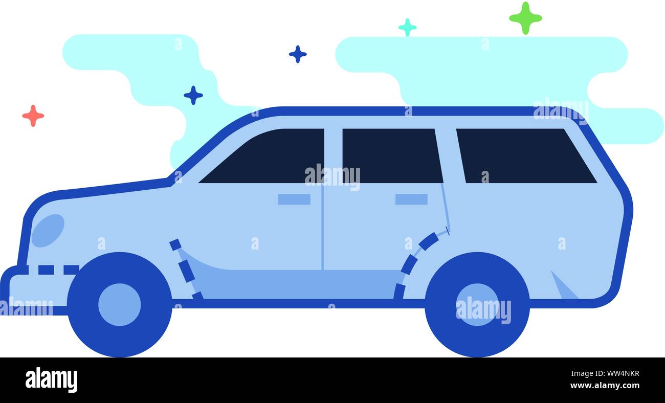 Car icon in outlined flat color style. Vector illustration Stock Vector ...