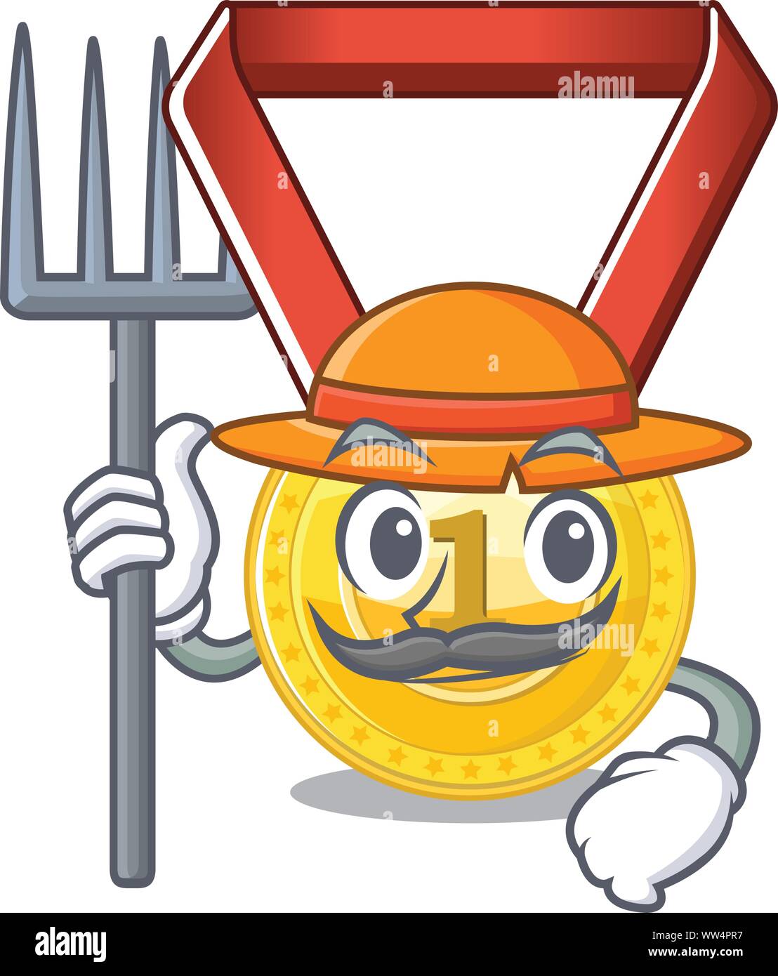 Farmer gold medal stored in character drawer Stock Vector Image & Art ...