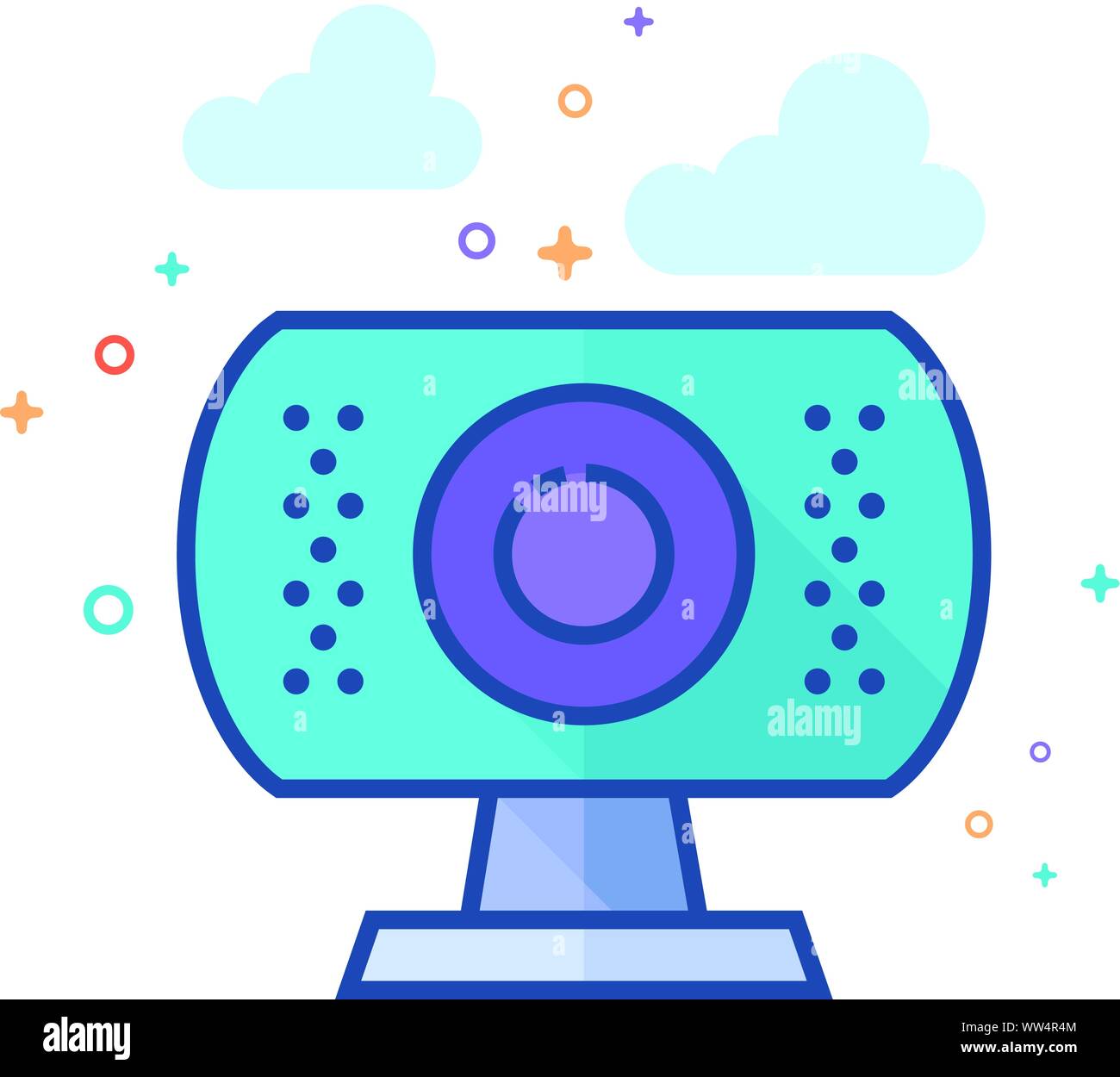 Webcam icon in outlined flat color style. Vector illustration Stock ...