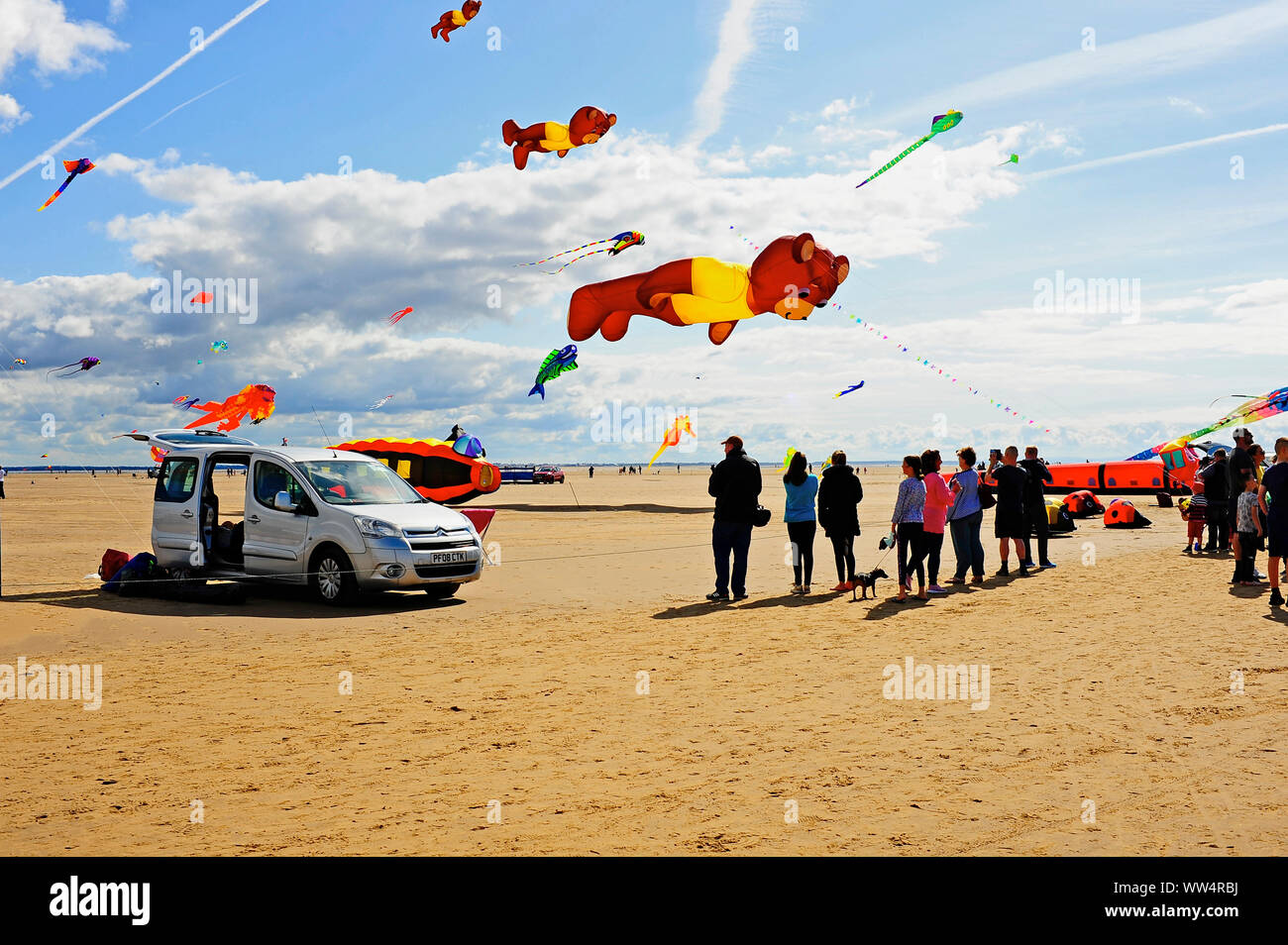 The eighth St Annes International kite festival 2019 on the towns beach Stock Photo
