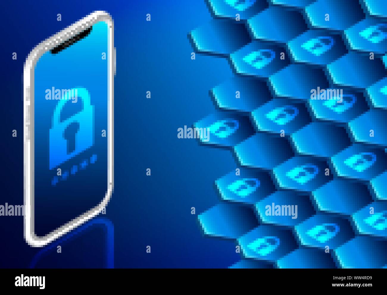 phone and padlock, password. security concept Stock Vector Image &amp; Art ...